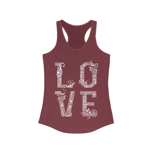 LOVE vintage writing Racerback Tank Top