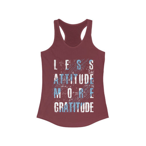 Less Attitude more Gratitude Racerback Tank Top Tee