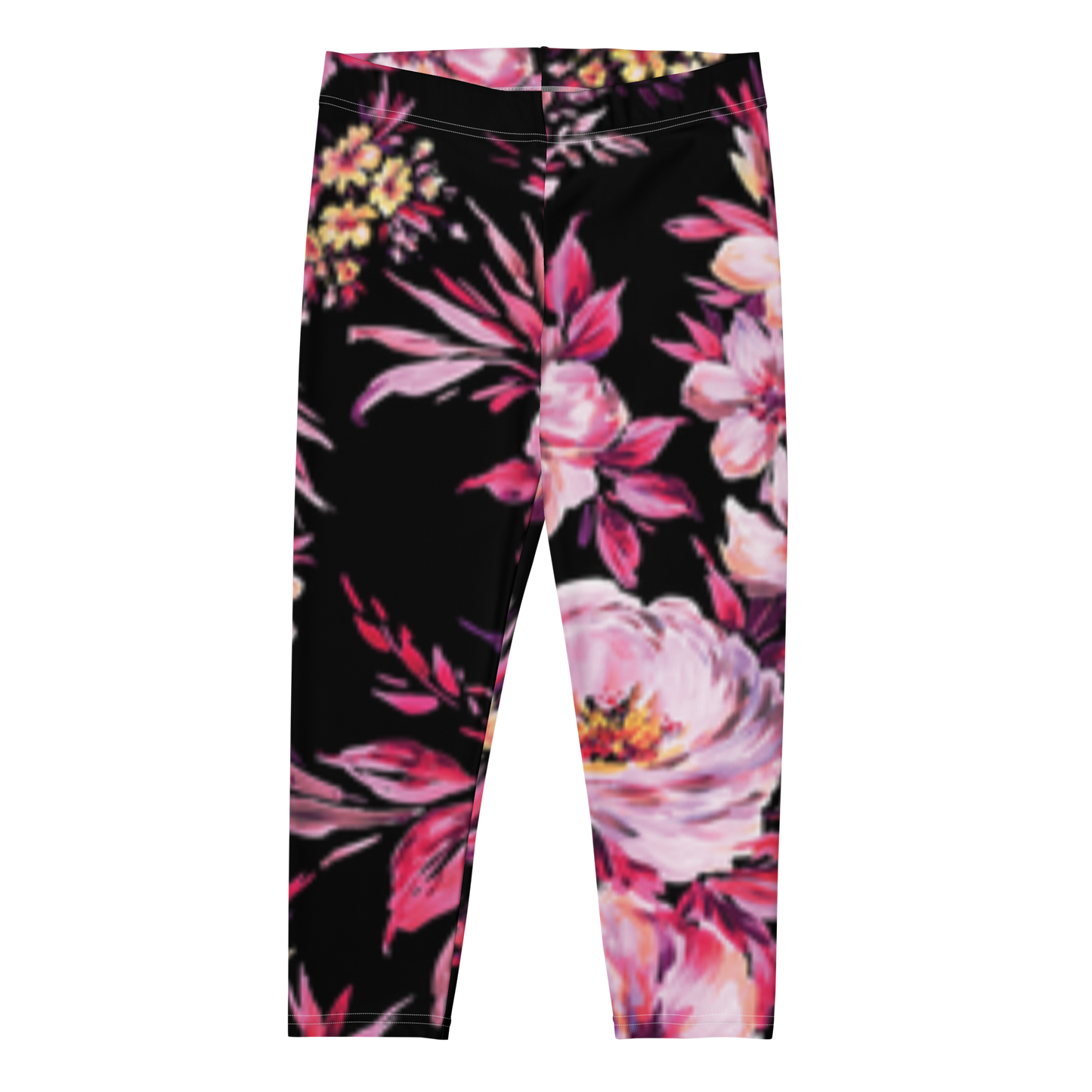 Women All Over Print Flowers Capri Leggings