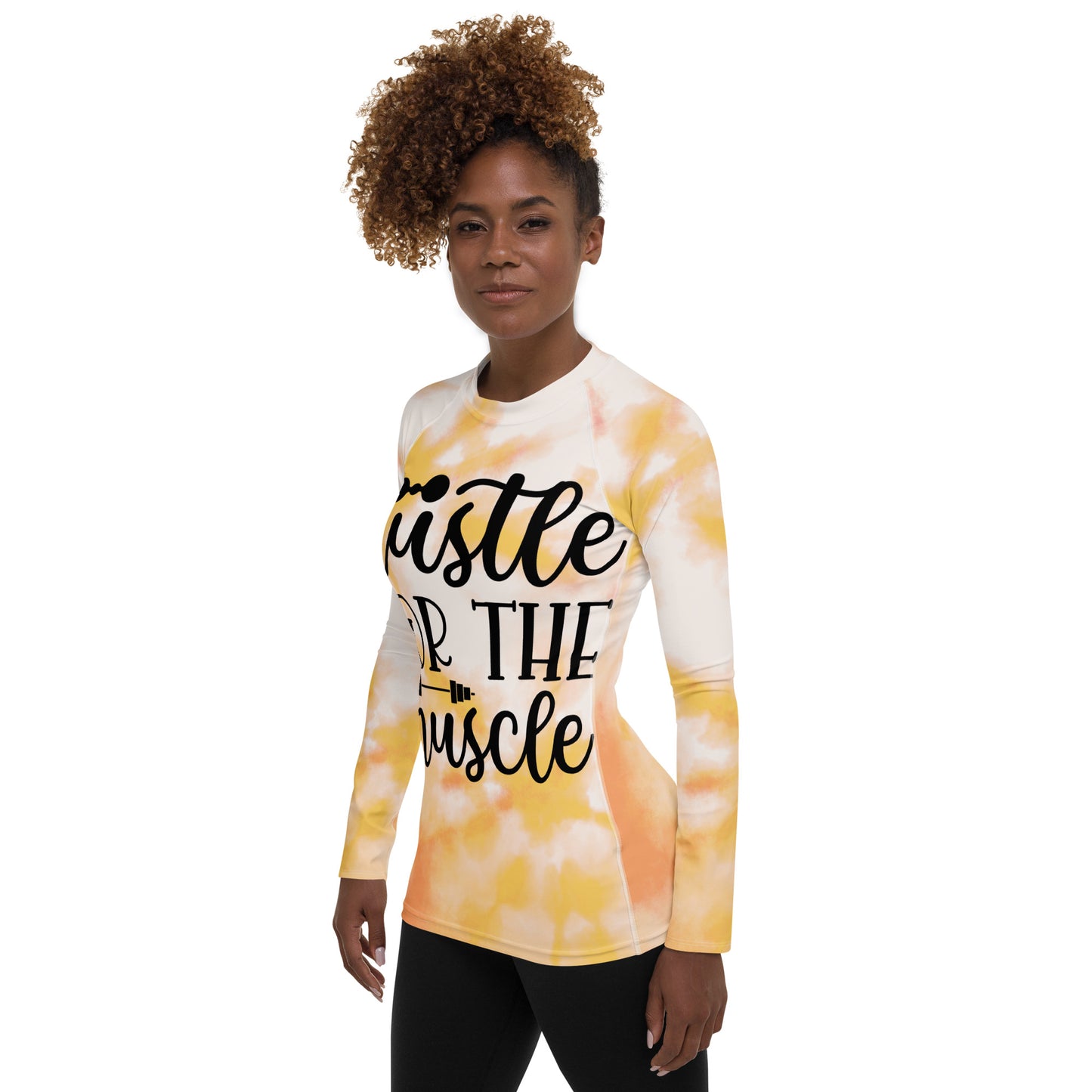 Women's Rash Guard Hustle for the muscle