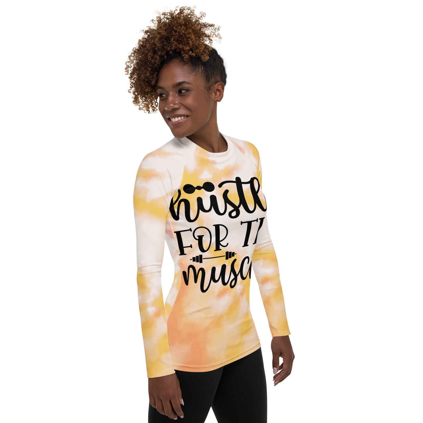 Women's Rash Guard Hustle for the muscle