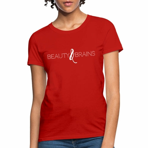 Womens T-Shirt, Beauty And Brains   Graphic Tee